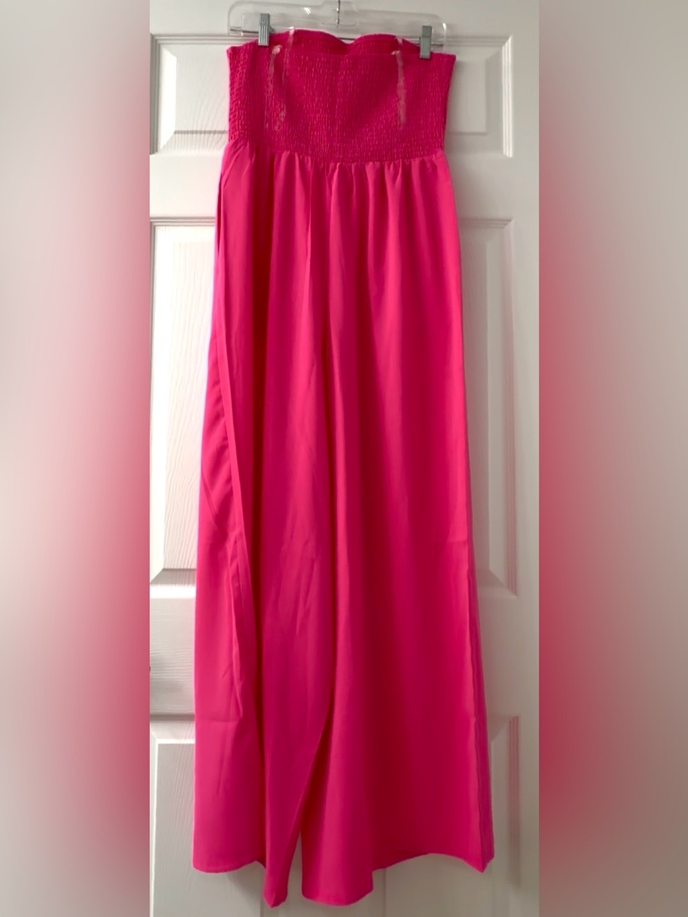 Strapless Wide-Leg Jumpsuit - Hot Pink - Picture 2 of 6